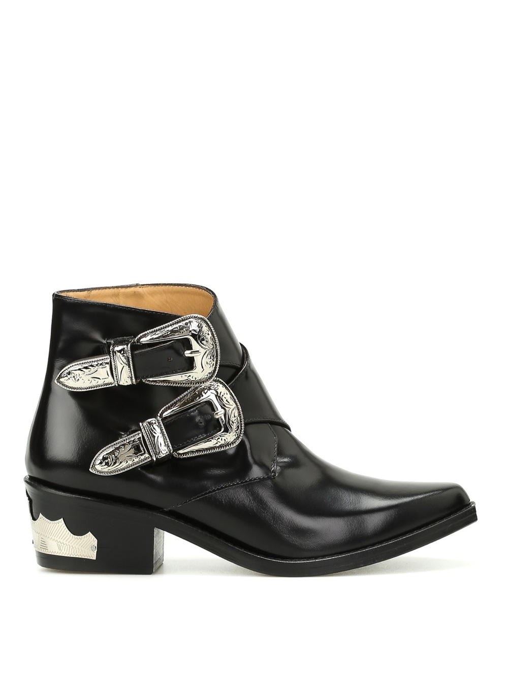 Toga Pulla Double Buckle Bootie in Black Polido Western size 39 8.5